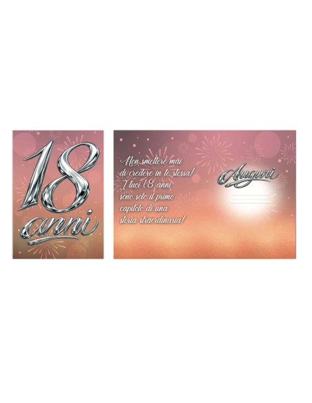 Kit ricarica 18 Anni / biglietti di auguri mod. Basic