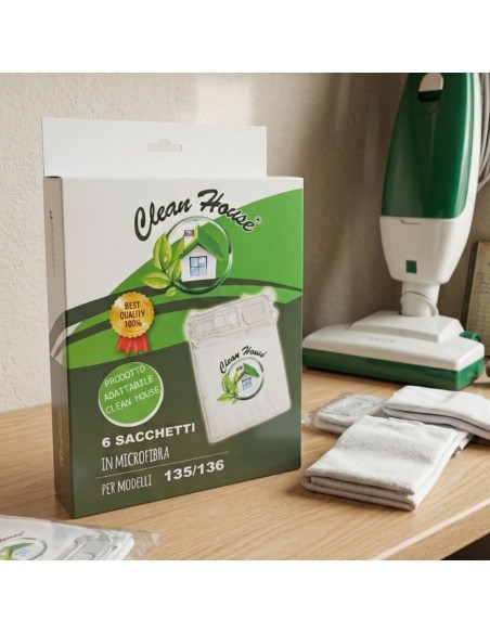 Sacchetti in microfibra aspirapolvere compatibile Vorwerk / Folletto (mod. 135, 136)